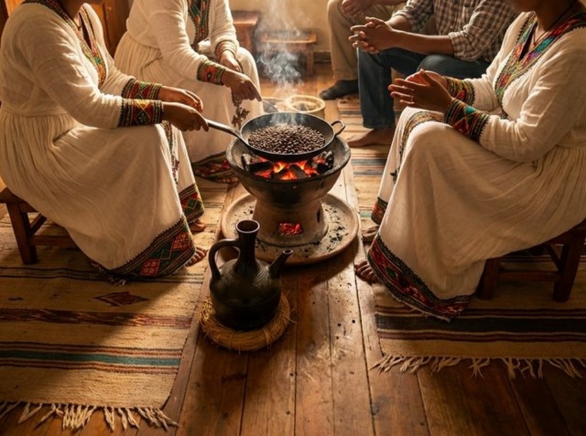 Ethiopian Coffee Ceremony - Traditional Home